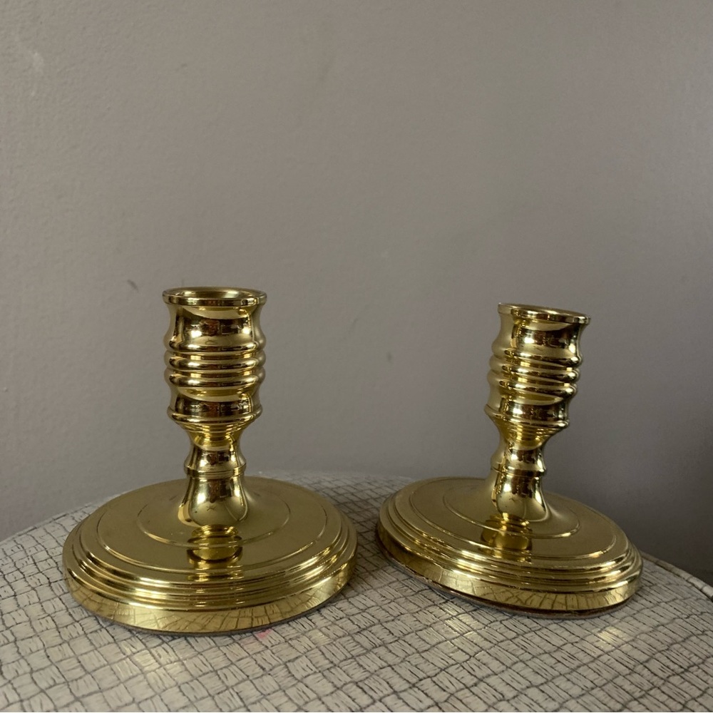 Baldwin solid brass candlestick holders - set of two